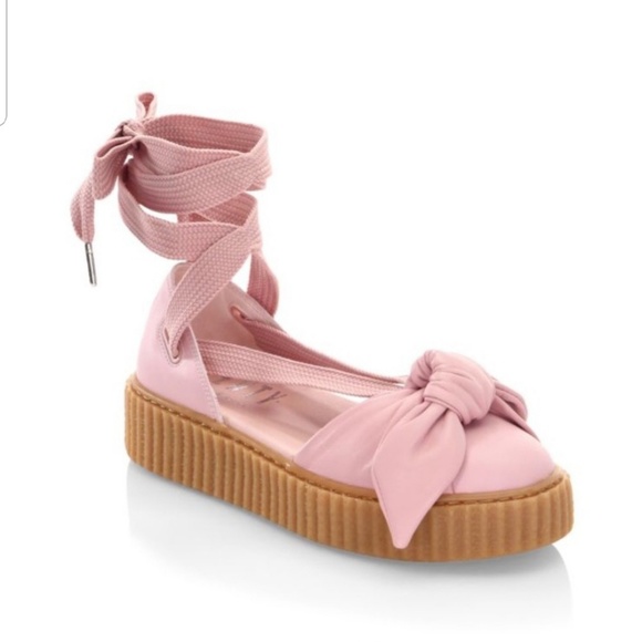 ๐๏ธ Fenty Puma Creeper bow Ankle Tie platform flatform Sandal shoes Rhianna Boho - Picture 3 of 8